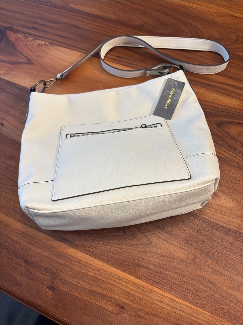 NWT New Style & Co Alabaster Cream Tote Shoulder Bag Purse